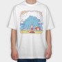 Big Wave Meme Beach Stand, Tricou Oversize Barbati (Unisex)