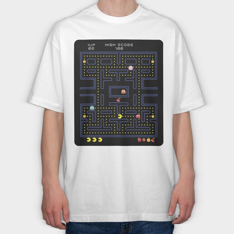 Pacman 37, Tricou Oversize Barbati (Unisex)