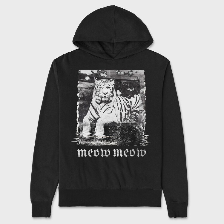 Glitch Tiger Photocopy, Hanorac Oversize Barbati (Unisex)