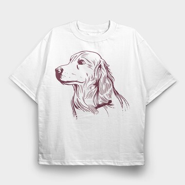 Golden Retriever Dog, Tricou Oversize Barbati (Unisex)