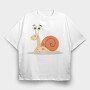 Snail Smile, Tricou Oversize Barbati (Unisex)