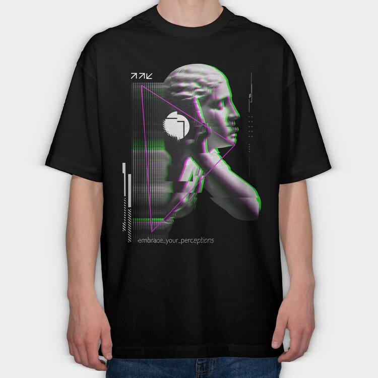 Glitch Sculpture, Tricou Oversize Barbati (Unisex)