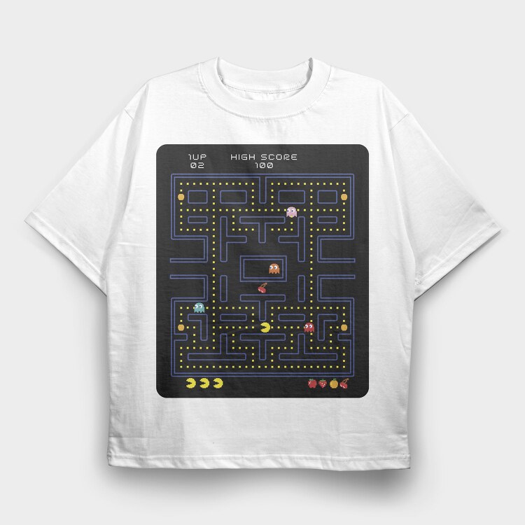 Pacman 37, Tricou Oversize Barbati (Unisex)