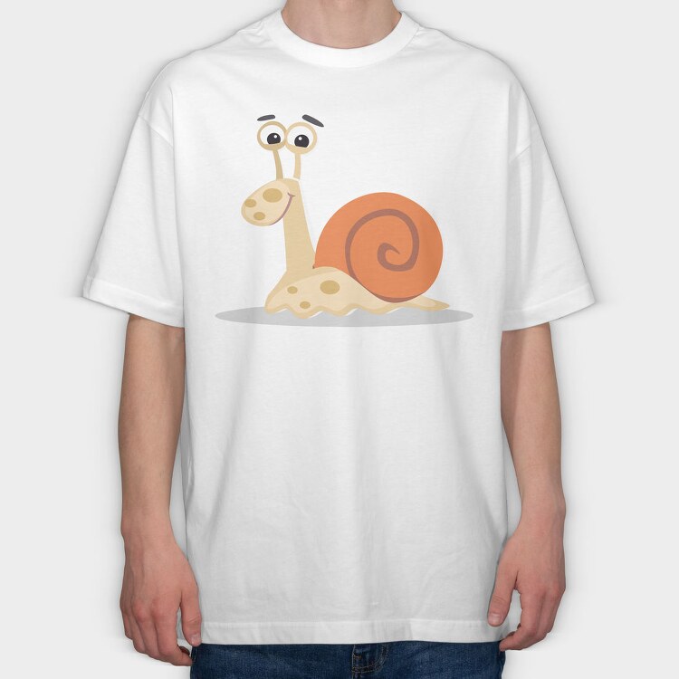 Snail Smile, Tricou Oversize Barbati (Unisex)