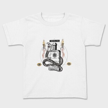 Snake Animal On Poison Bottle Vintage, Tricou Copii