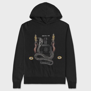 Snake Animal On Poison Bottle Vintage, Hanorac Oversize Barbati (Unisex)