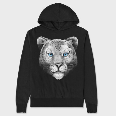 Snow Leopard Portrait, Hanorac Oversize Barbati (Unisex)
