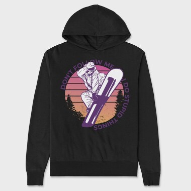 Snowboard Retro Sunset, Hanorac Oversize Barbati (Unisex)