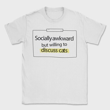 Socially Awkward Cat Name Tag, Tricou Barbati (Unisex)