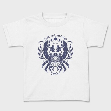 Soft Soul Hard Shell Cancer Zodiac Handmade, Tricou Copii