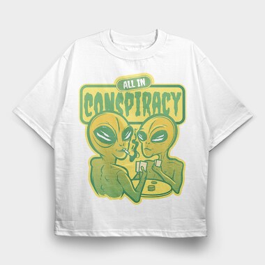 Space Aliens Playing Poker, Tricou Oversize Barbati (Unisex)