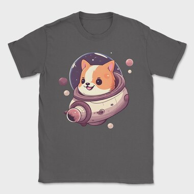 Space Faring Dog Illustration Spaceship, Tricou Barbati (Unisex)