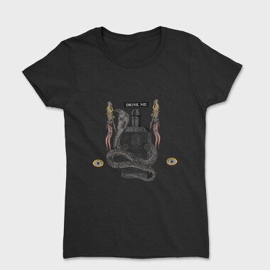 Snake Animal On Poison Bottle Vintage, Tricou Femei
