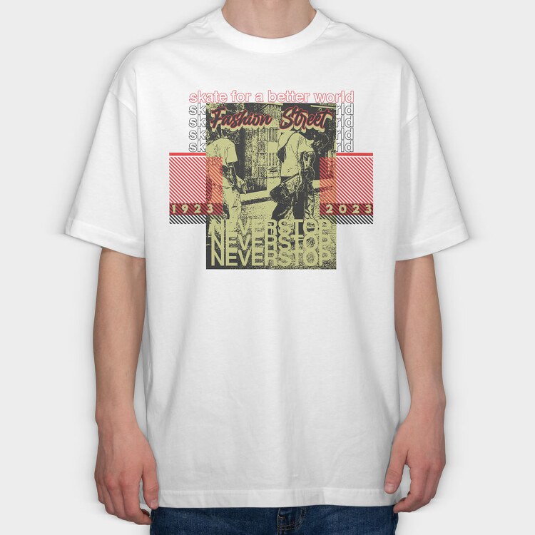 Never Stop 1, Tricou Oversize Barbati (Unisex)
