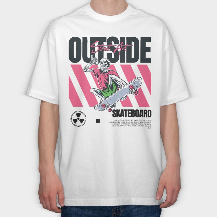 Outside Skateboard 2, Tricou Oversize Barbati (Unisex)