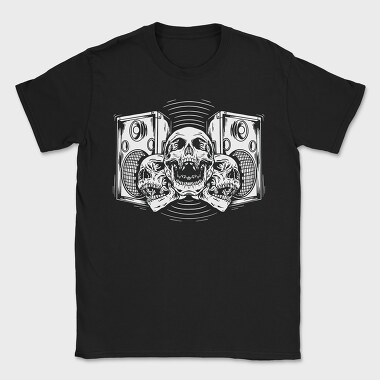 Speakers And Skulls Hand Drawn, Tricou Barbati (Unisex)