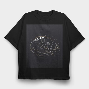 Galaxy Cat, Tricou Oversize Barbati (Unisex)