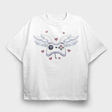 Game Controller With Wings Joystick, Tricou Oversize Barbati (Unisex)