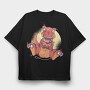 Gamer Dinosaur Dino Joystick, Tricou Oversize Barbati (Unisex)
