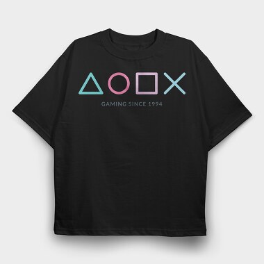 Gaming Playstation, Tricou Oversize Barbati (Unisex)