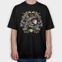 Bird In Floral Wreath Tote Flowers Live, Tricou Oversize Barbati (Unisex)