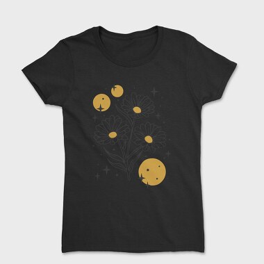 Sparkling Flowers And Circles Vintage, Tricou Femei