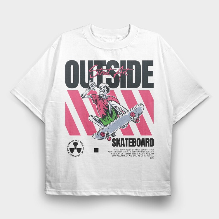 Outside Skateboard 2, Tricou Oversize Barbati (Unisex)