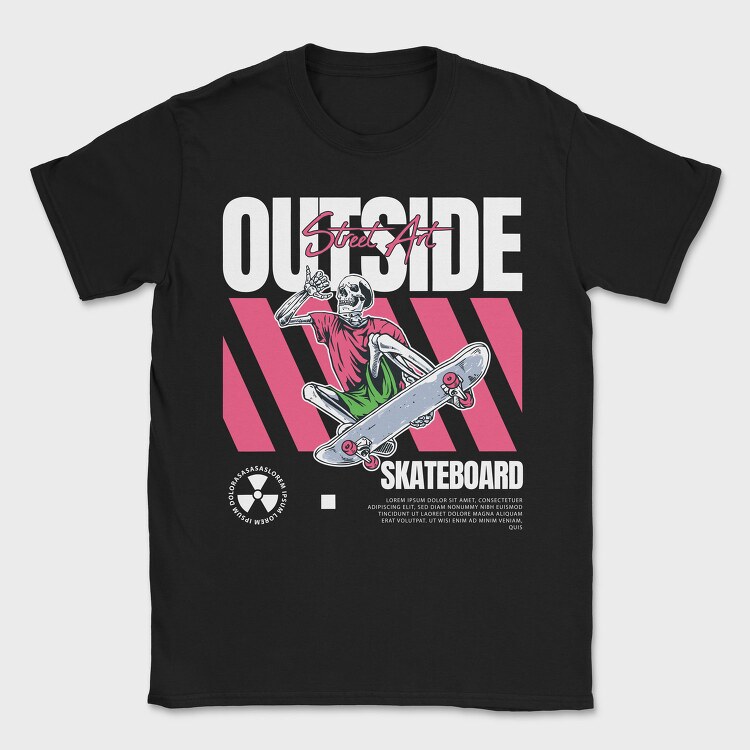 Outside Skateboard 1, Tricou Barbati (Unisex)
