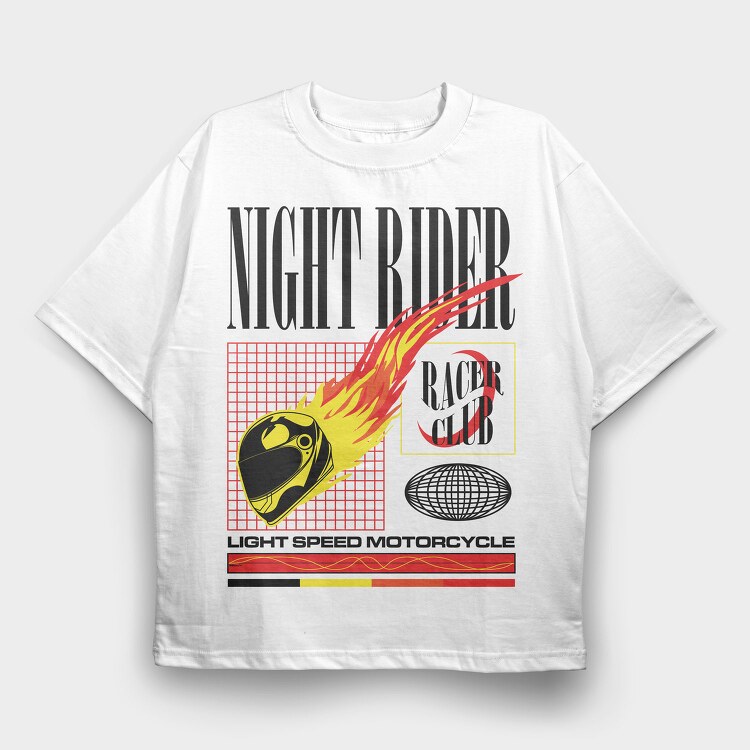 Night Rider 2, Tricou Oversize Barbati (Unisex)