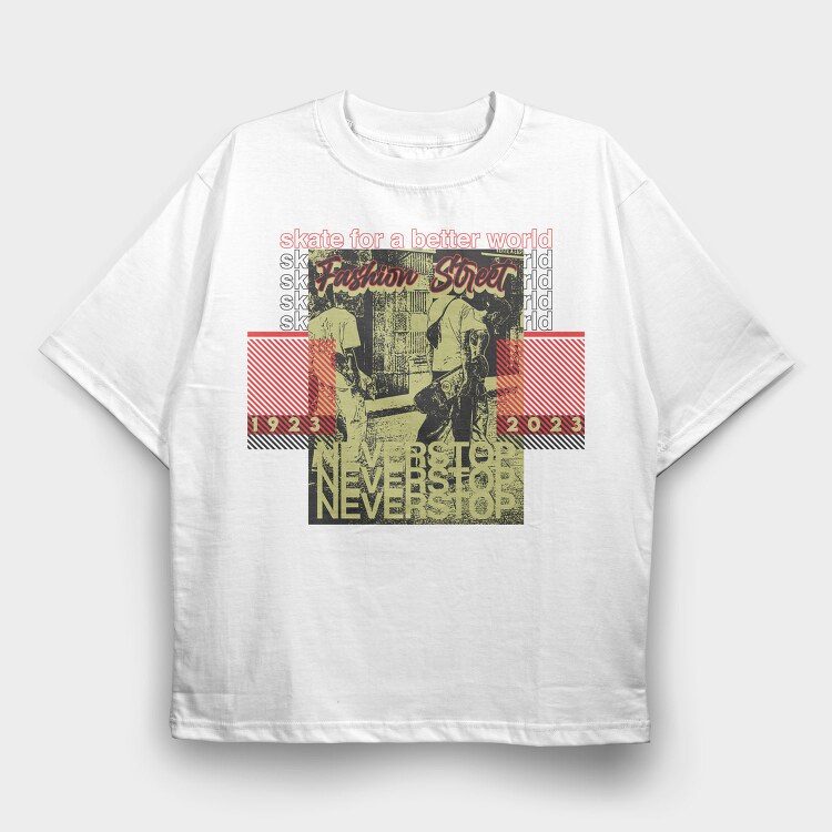 Never Stop 1, Tricou Oversize Barbati (Unisex)