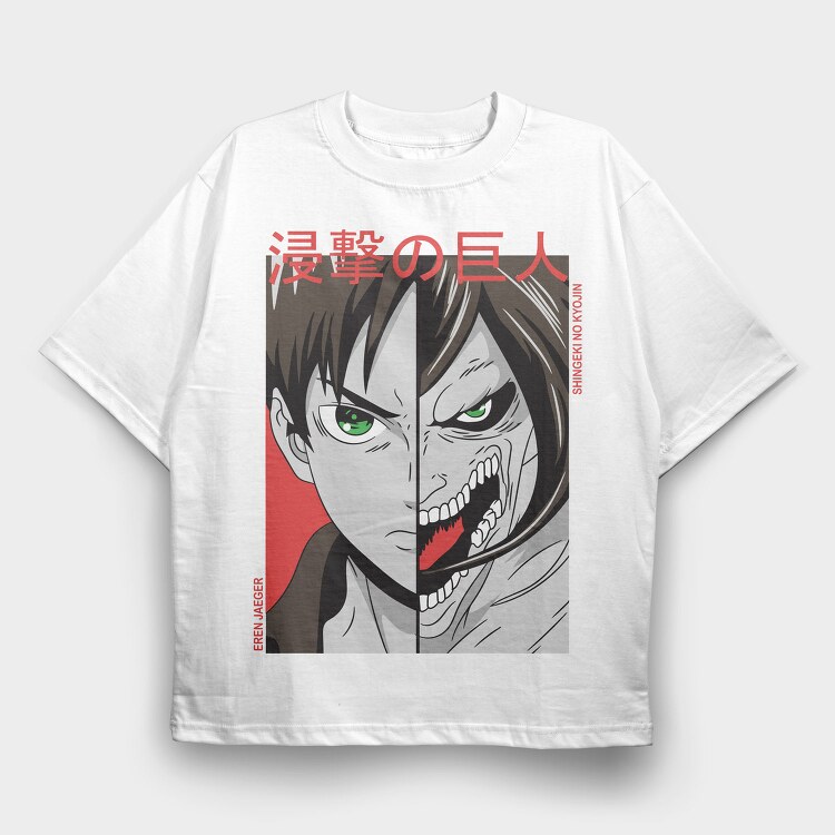 Eren Jaeger, Tricou Oversize Barbati (Unisex)