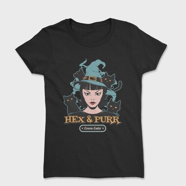 Spooky Witch And Cats Coven Halloween, Tricou Femei