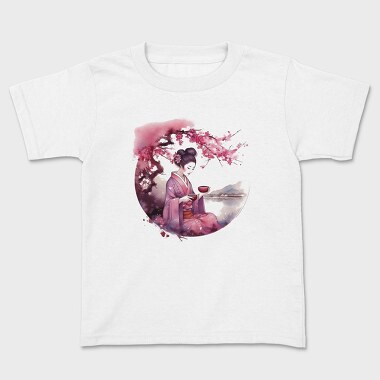 Geisha With Sakura Tea, Tricou Copii