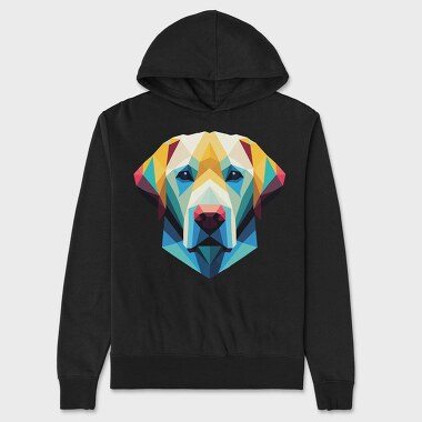 Geometric Labrador Dog Poly, Hanorac Oversize Barbati (Unisex)