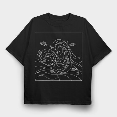 Geometric Rectangle Ocean, Tricou Oversize Barbati (Unisex)