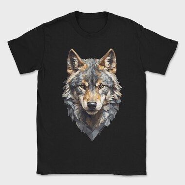 Geometric Wolf Head, Tricou Barbati (Unisex)