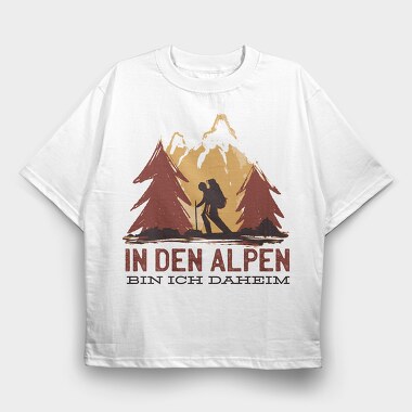 German Alpen Hiking, Tricou Oversize Barbati (Unisex)