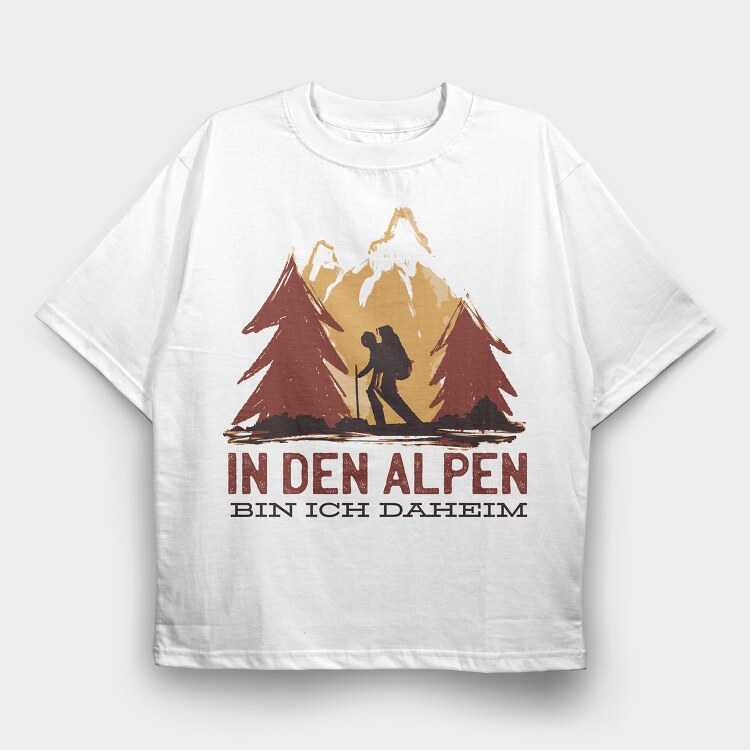 German Alpen Hiking, Tricou Oversize Barbati (Unisex)