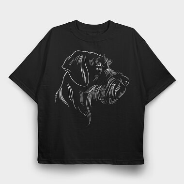 German Wirehaired Pointer, Tricou Oversize Barbati (Unisex)