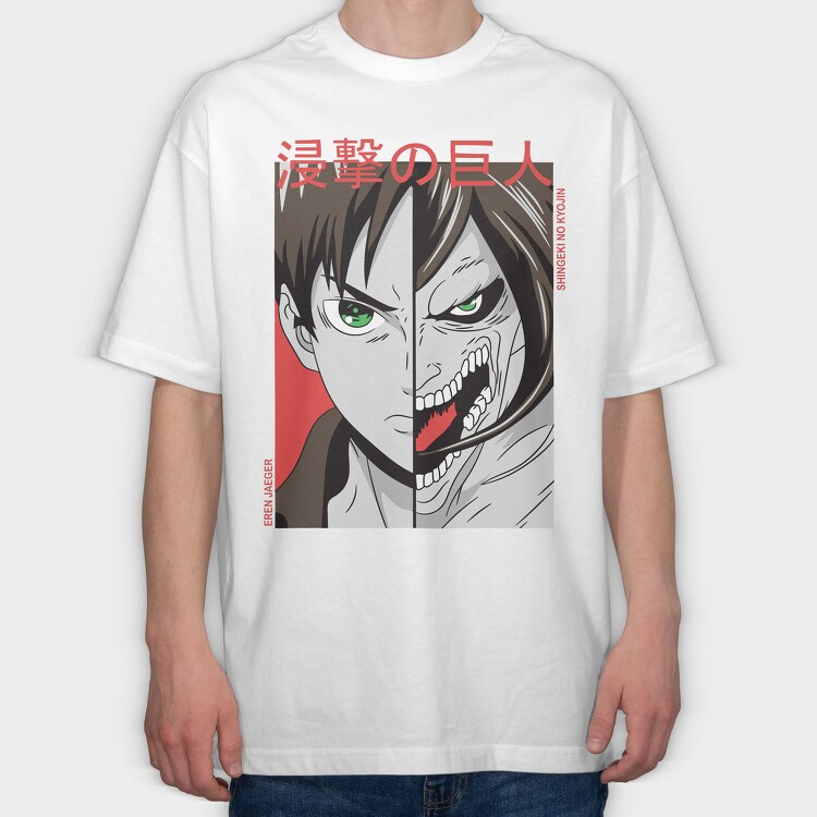 Eren Jaeger, Tricou Oversize Barbati (Unisex)