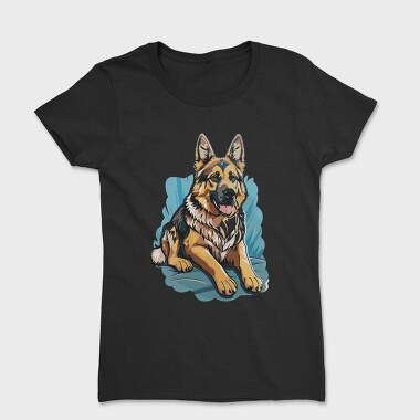 German Shepherd Portrait, Tricou Femei