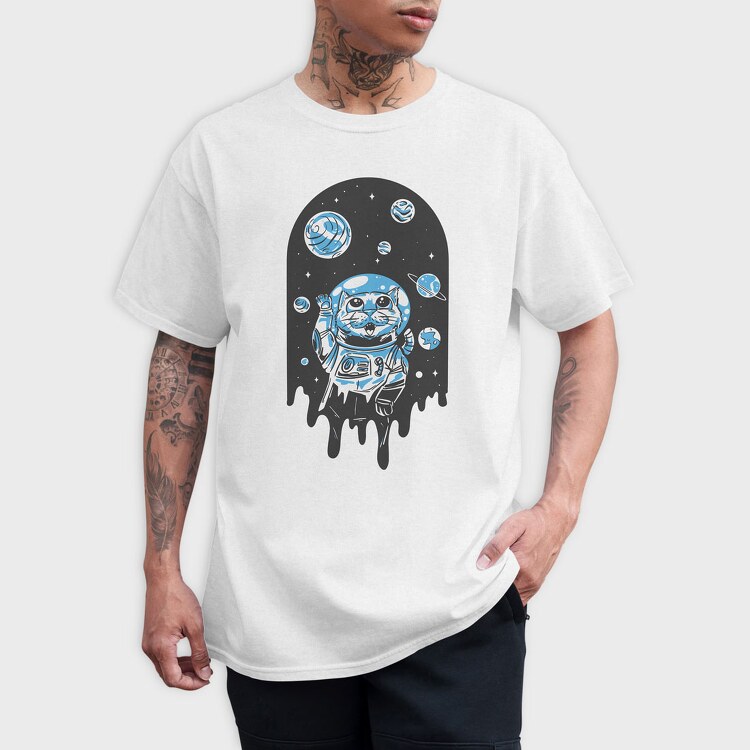 Space Cat Planets, Tricou Barbati (Unisex)