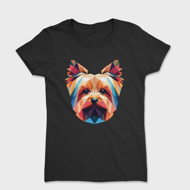 Geometric Yorkshire Terrier Poly Dog, Tricou Femei