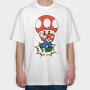 Moshroom Mario, Tricou Oversize Barbati (Unisex)
