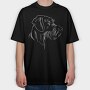 German Wirehaired Pointer, Tricou Oversize Barbati (Unisex)
