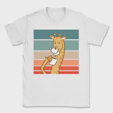 Giraffe Drinking Coffee, Tricou Barbati (Unisex)
