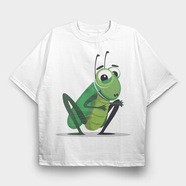 Grasshopper Smile, Tricou Oversize Barbati (Unisex)