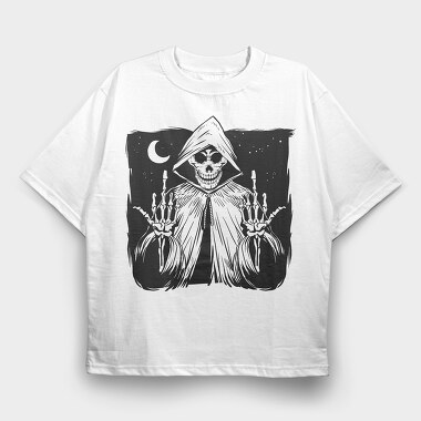 Grim Reaper Creature Finger, Tricou Oversize Barbati (Unisex)