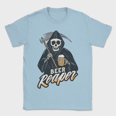 Grim Reaper Drinking Beer Skull, Tricou Barbati (Unisex)