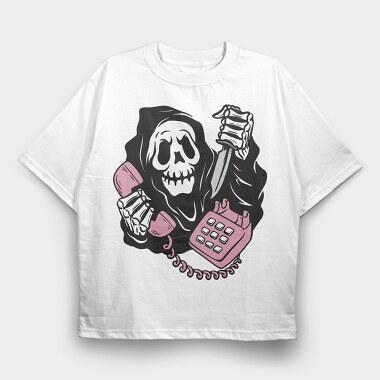 Grim Reaper Phone The, Tricou Oversize Barbati (Unisex)